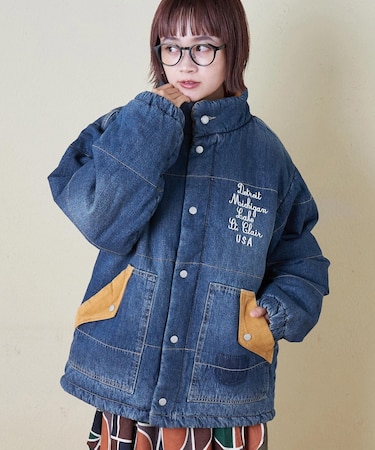 8オンス デニム × コーディロイ 中綿 ジャケット
