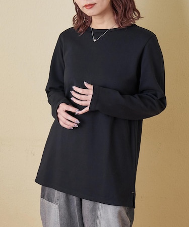 裏起毛 スムース 長袖 クルーネック インナー