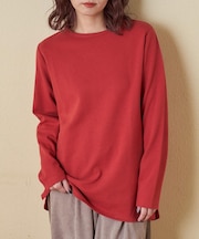 裏起毛 スムース 長袖 クルーネック インナー