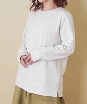 裏起毛 スムース 長袖 クルーネック インナー