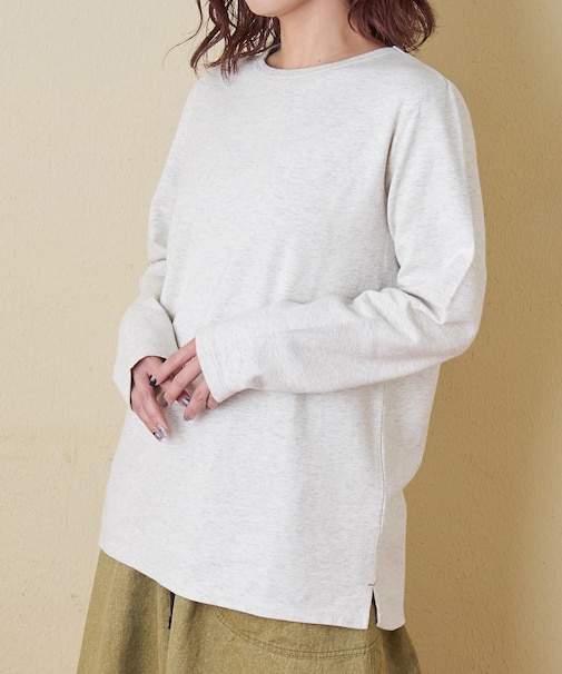 裏起毛 スムース 長袖 クルーネック インナー