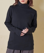 裏起毛 スムース 長袖 ハイネック インナー