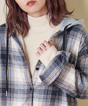 裏起毛 スムース 長袖 ハイネック インナー