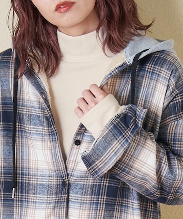 裏起毛 スムース 長袖 ハイネック インナー