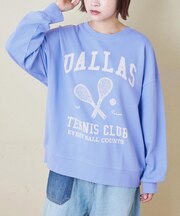 テニス プリント プルオーバー スウェット