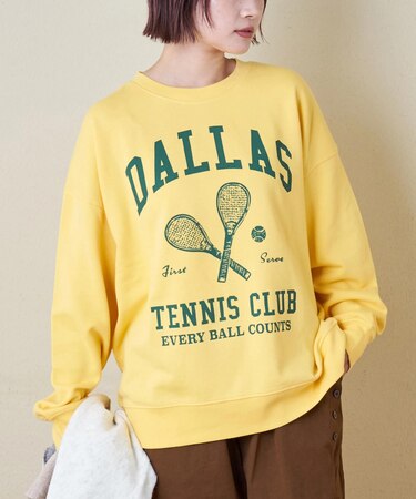 テニス プリント プルオーバー スウェット