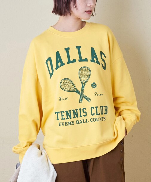 テニス プリント プルオーバー スウェット