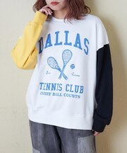 テニス プリント プルオーバー スウェット