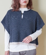 9/2アンティーク ニット ポンチョ ベスト