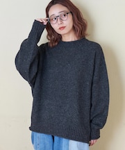 9/2アンティーク ニット ダイヤ 鹿の子 プルオーバー