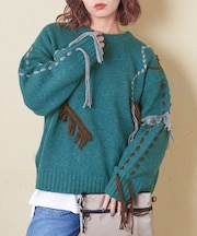 9/2アンティーク ニット ハンドステッチ プルオーバー