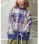 モヘアタッチ ニット ジャガード チェック柄 プルオーバー