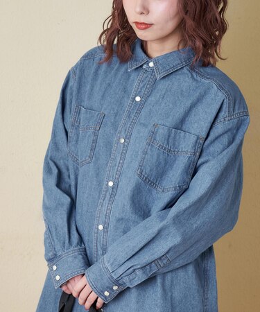 8オンス デニム ビッグ レギュラー シャツ