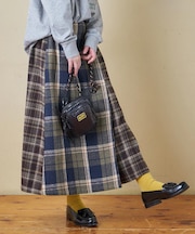 ネルチェック ラップ風 スカート
