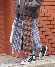 ネルチェック ラップ風 スカート