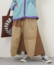 ツイル × ミニヘリンボン 硫化染 リメイク風 ギャザー スカート