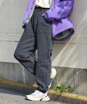 ストレッチ デニム 裏起毛 切替 ジョガーパンツ