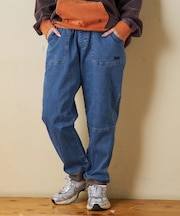 ストレッチ デニム 裏起毛 切替 ジョガーパンツ