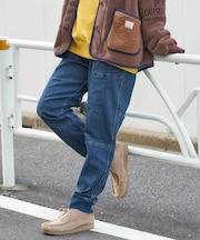 ストレッチ デニム 裏起毛 切替 ジョガーパンツ