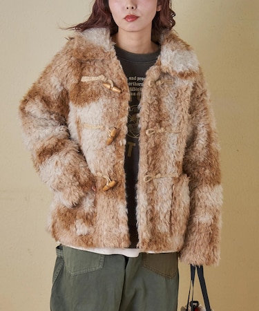 カーリーファー トグルボタン ジャケット