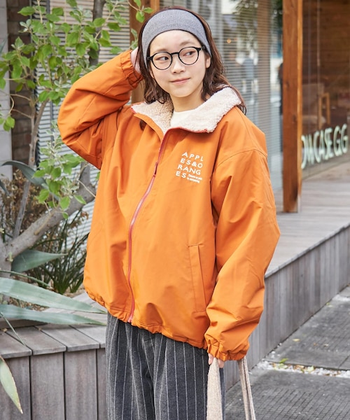 ナイロン × 裏ボア スタンドカラー ジップアップ ジャケット｜キューブ