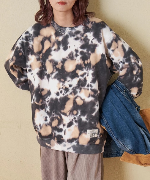 裏起毛 スウェット タイダイ プルオーバー