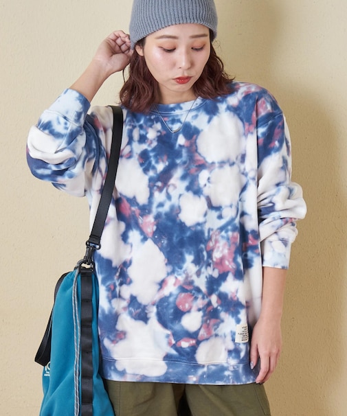 裏起毛 スウェット タイダイ プルオーバー