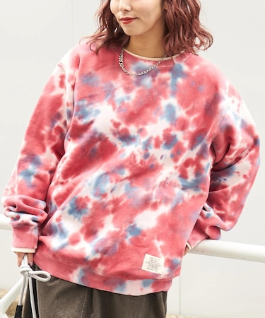 裏起毛 スウェット タイダイ プルオーバー