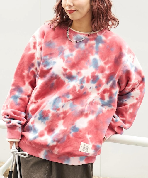 裏起毛 スウェット タイダイ プルオーバー