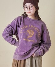 CVC裏毛 裏起毛 スノーウォッシュ ロゴプリント プルオーバー