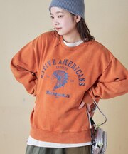 CVC裏毛 裏起毛 スノーウォッシュ ロゴプリント プルオーバー