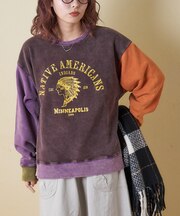 CVC裏毛 裏起毛 スノーウォッシュ ロゴプリント プルオーバー