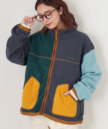 フリース × ナイロン ジップアップ ブルゾン