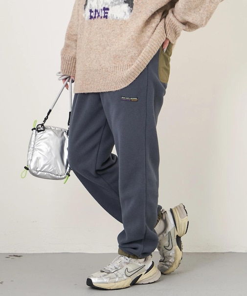 フリース × ナイロン イージーパンツ