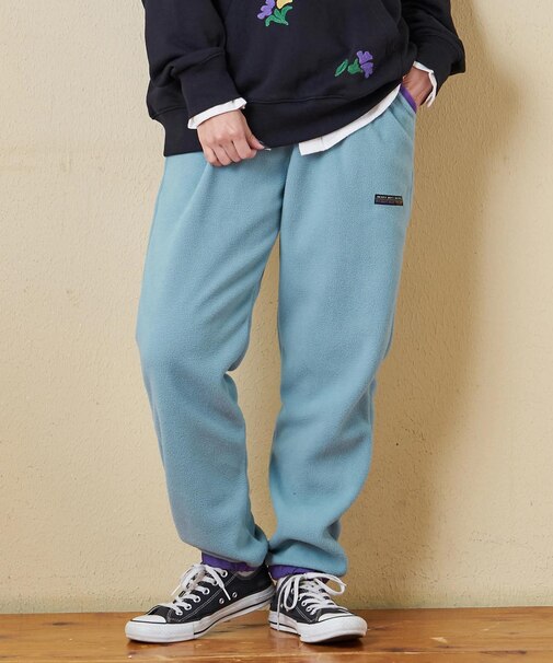 フリース × ナイロン イージーパンツ