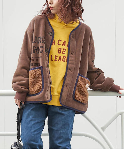 裏ボア ベロア ノーカラー ジャケット｜キューブシュガーの通販｜&mall