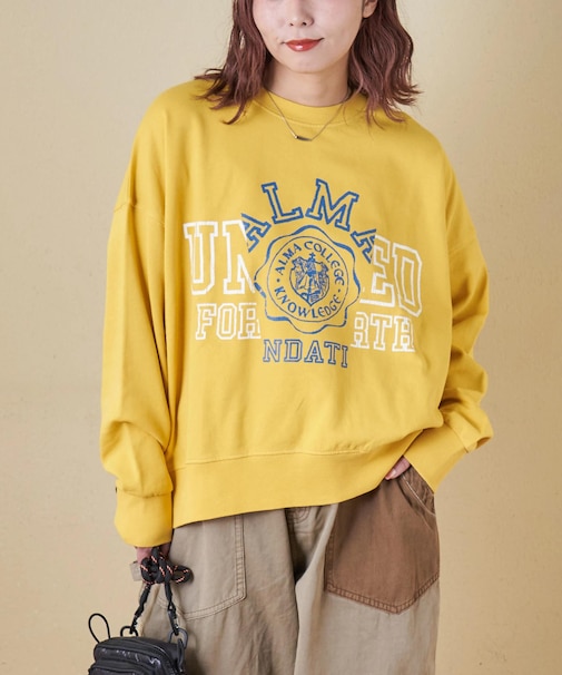 30/10裏毛 リメイク風 ロゴプリント プルオーバー スウェット