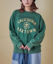 CVC裏毛 パウダー加工 スウェット ラグラン トレーナー