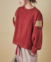 CVC裏毛 パウダー加工 袖切替 プルオーバー スウェット