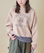 モールヤーン ニット ロゴプリント プルオーバー