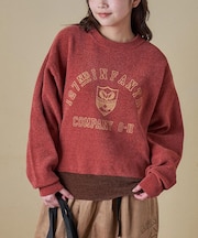 モールヤーン ニット ロゴプリント プルオーバー