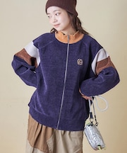 モールヤーン ニット ライン入り トラックジャケット