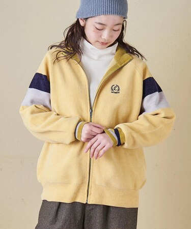 モールヤーン ニット ライン入り トラックジャケット