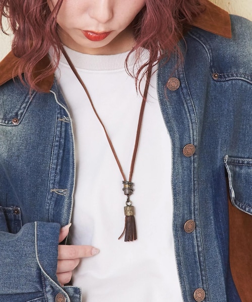 Y'sワイズ　レザーネックレス コインケース&タッセル 美品】Y's ワイズ がま口ネックレス コインケース ヨウジ