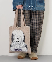 リサイクル ニット アニマル柄 ジャガード トートバッグ