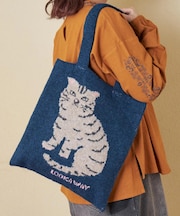 リサイクル ニット アニマル柄 ジャガード トートバッグ