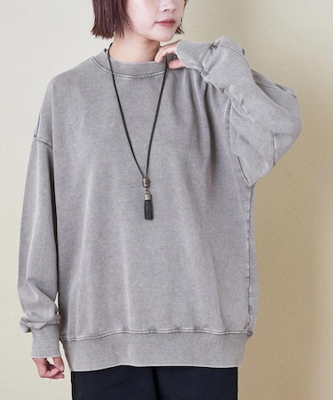 evo. (エボ) ピグメント加工 クルーネック プルオーバー スウェット