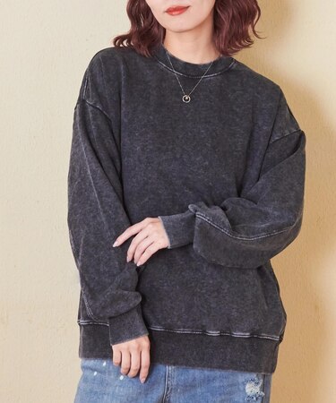 evo. (エボ) ピグメント加工 クルーネック プルオーバー スウェット