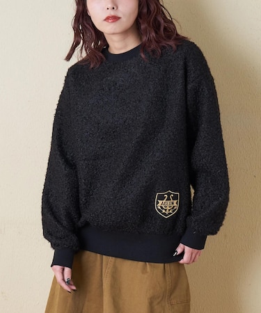 プードルファー クルーネック プルオーバー