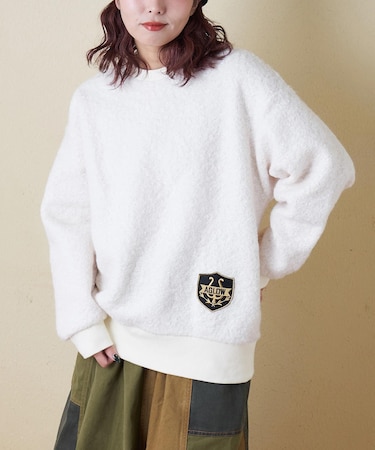 プードルファー クルーネック プルオーバー